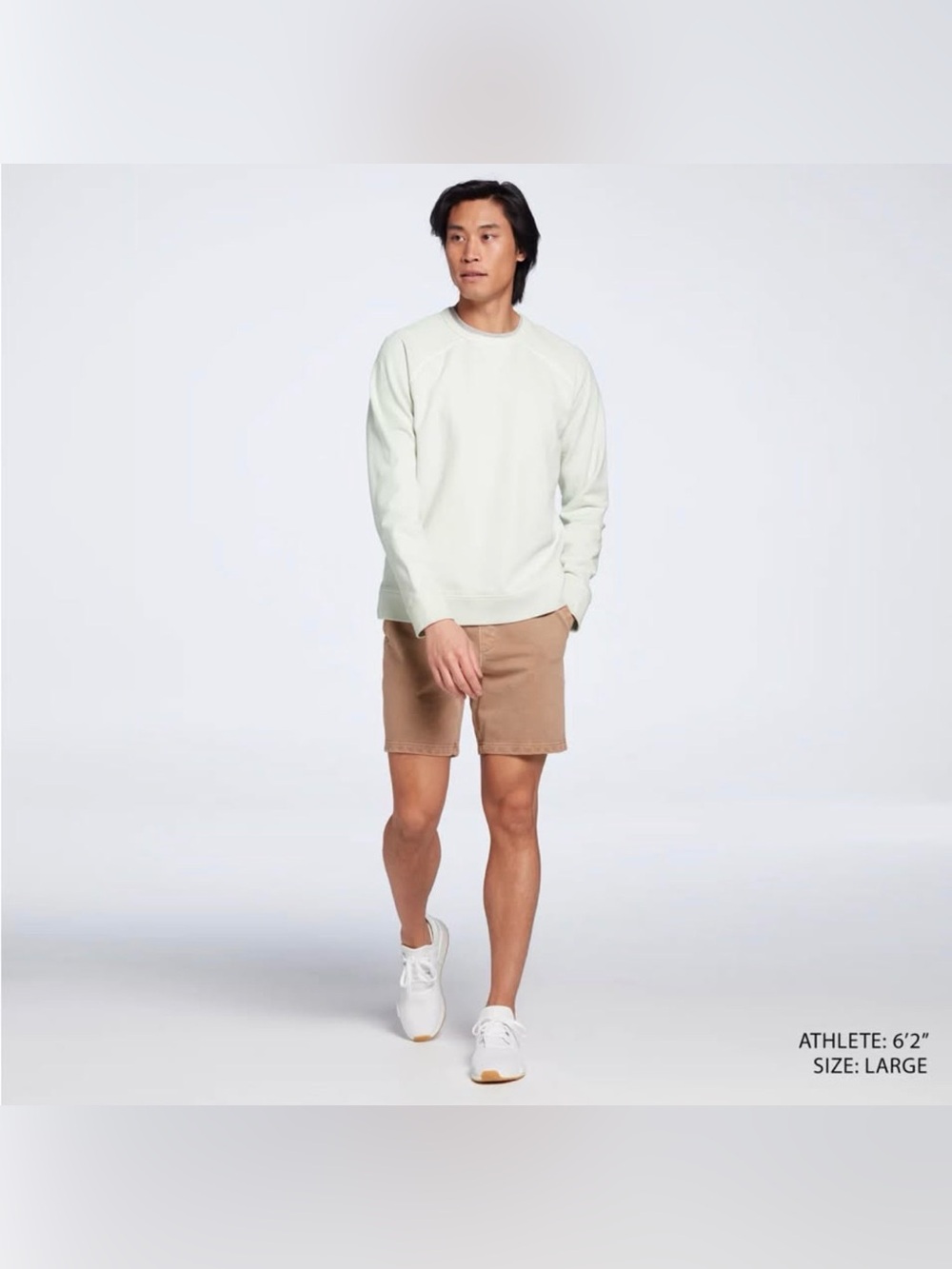 VRST Men’s Washed Twill Terry Crewneck Sweatshirt in muted mint sz large